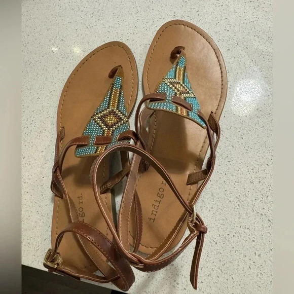 Indigo Rd Beaded Sandals - 7 - Picture 3 of 3